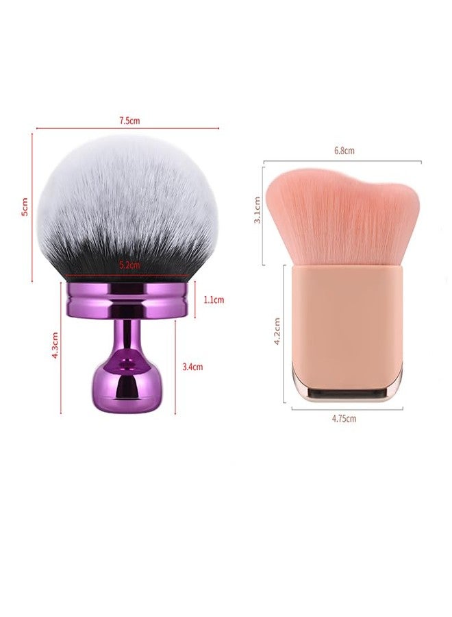 Blend & Blur Extra Large Beauty Soft Body Makeup Brush,Face Self Tanner 2 Pack-Wide Round Head Kabuki Brush Tanning Applicator Set, Powder,Professional Leg Makeup Tool with Drawstring Bag - Image 3