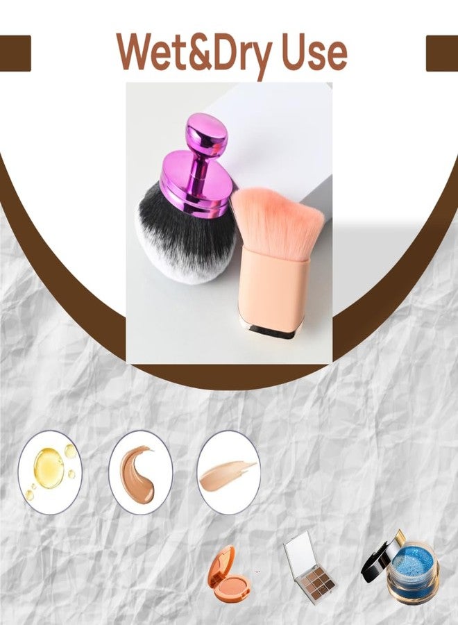 Blend & Blur Extra Large Beauty Soft Body Makeup Brush,Face Self Tanner 2 Pack-Wide Round Head Kabuki Brush Tanning Applicator Set, Powder,Professional Leg Makeup Tool with Drawstring Bag - Image 5