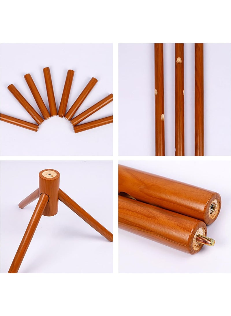 Hihonor - Wooden Coat Rack Freestanding,Coat Rack, Entryway Coats Hanger Stand with 8 Hooks, Home Hotel Hall Tree for Coats, Hats, Scarves, Clothes, and Handbags, Brown - Image 1