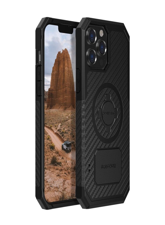 Rokform - iPhone 13 Pro Max Case, Rugged Series, Dual Magnet Plus MagSafe Compatible, Magnetic Protective Apple Gear, iPhone Cover with RokLock Twist Lock, Drop Tested Armor (Black) - Image 1