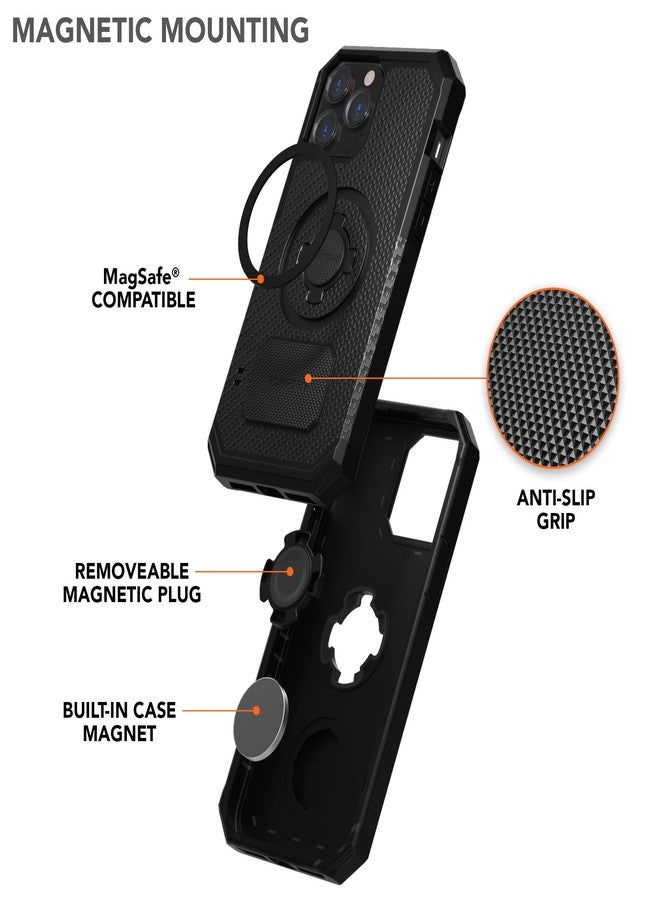 Rokform - iPhone 13 Pro Max Case, Rugged Series, Dual Magnet Plus MagSafe Compatible, Magnetic Protective Apple Gear, iPhone Cover with RokLock Twist Lock, Drop Tested Armor (Black) - Image 5