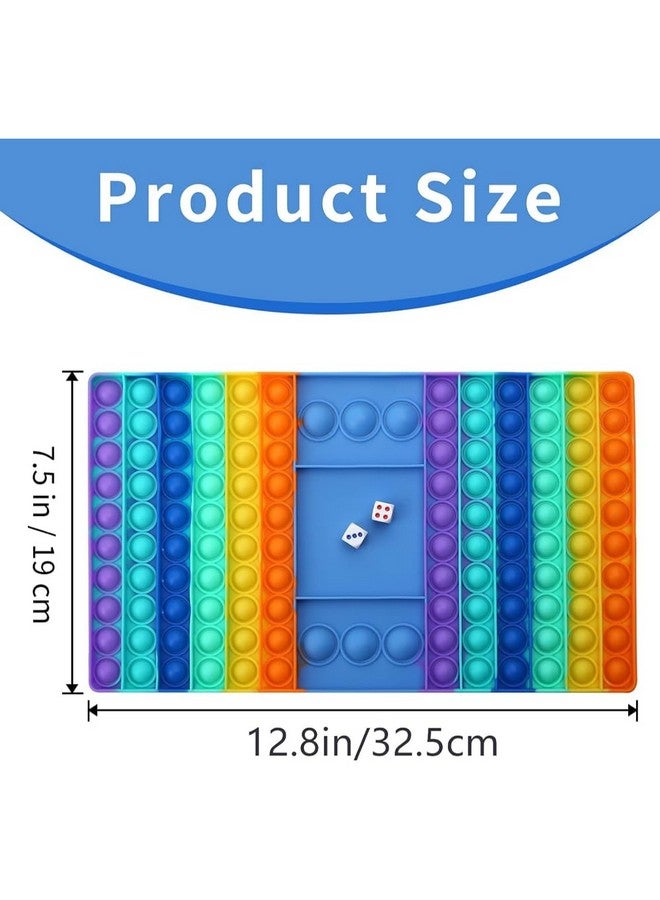 بلس بوينت لعبة Pop It كبيرة الحجم من السيليكون على شكل لوحة شطرنج قوس قزح، لعبة حسية للأطفال، لعبة تخفيف التوتر والقلق، لعبة كبيرة الحجم للعب مع الأصدقاء - متعددة الألوان (لعبة Pop It) - Image 4