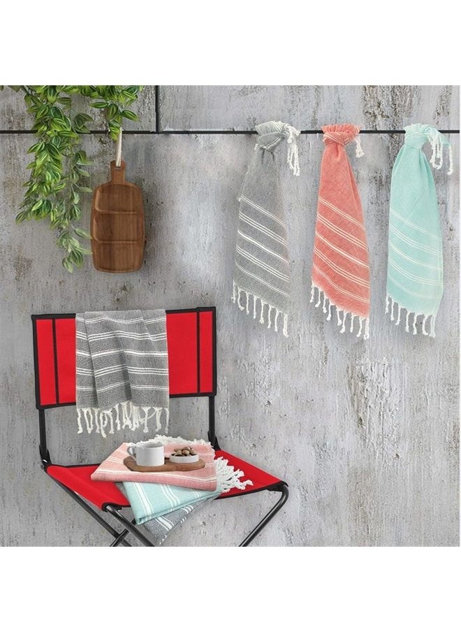 Cabanana - Cotton Turkish Hand Towel - Set of 2 | Boho Kitchen Tea Towels, 30 x 20 Inches Thin Decorative Bathroom Towel (Black) - Image 1