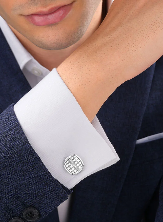 CERRUTI 1881  Gianno Silver Stainless Steel Cufflinks for Men for Men | Best Price UAE