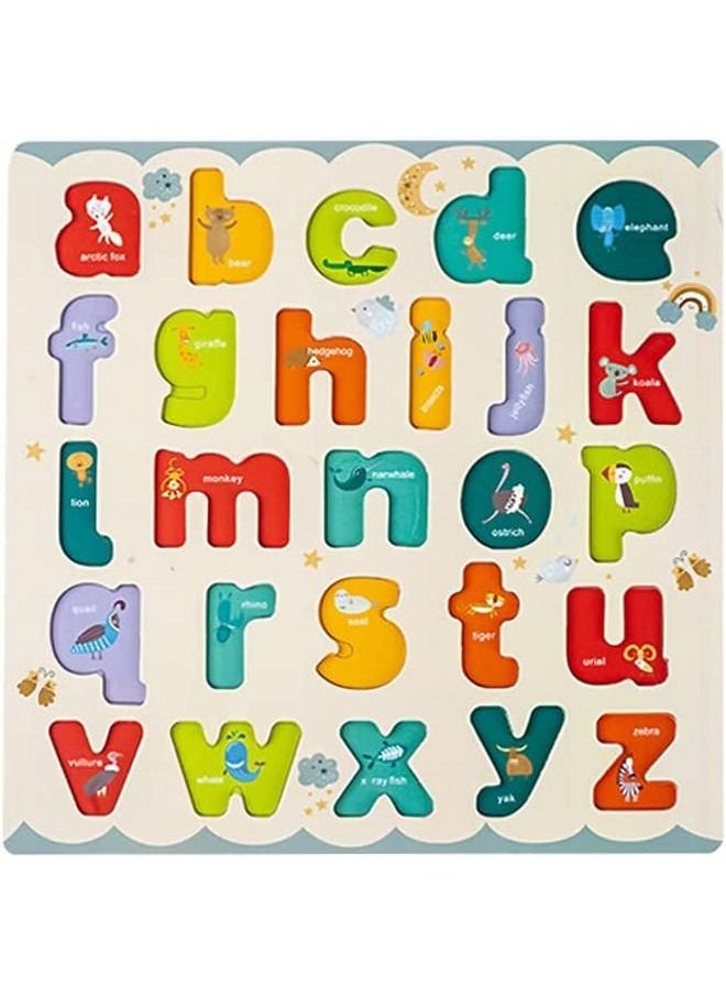 Cordova Large Alphabet ABC Uppercase & Lowercase Letter Cognitive 2 in 1 Puzzle 5 Ages+ Boys & Girls Educational Wooden Toys Drawing Board Number Cognitive Puzzle  - Image 3