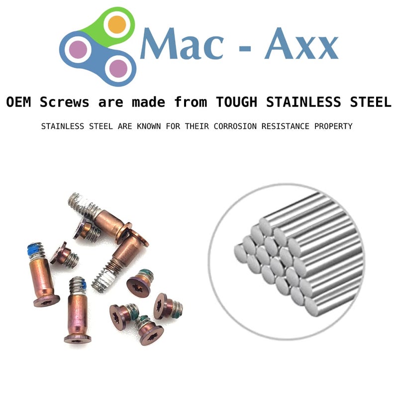 Mac-Axx ™ Bottom Rubber Feet(4 Pieces) & Bottom Screws(10 Pieces) Compatible with MacBook Air M1(Retina Display) with Touch ID, Model No. A2337, Color: Gold - Image 5