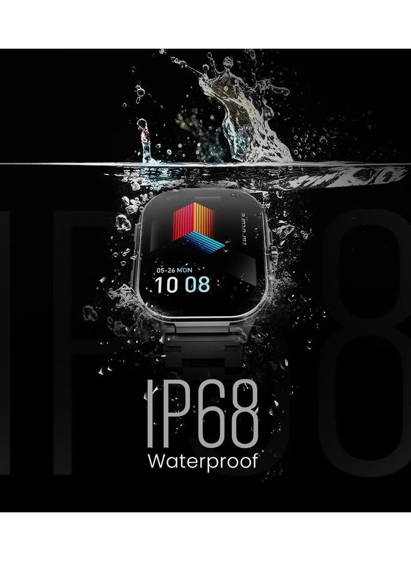 هاي فيوتشر ساعة ذكية Ultra3 Pro Sport: شاشة Amoled مقاس 2.04 بوصة بدقة 240 × 296 بكسل مكالمات بلوتوث IP68 مقاومة للماء على مدار الساعة طوال أيام الأسبوع معدل ضربات القلب الحقيقي ومستشعر الأكسجين في الدم (الجيل الخامس) ما يصل إلى 7 أيام من الاستخدام اليومي 100+ Sports Mod Silver - Image 5