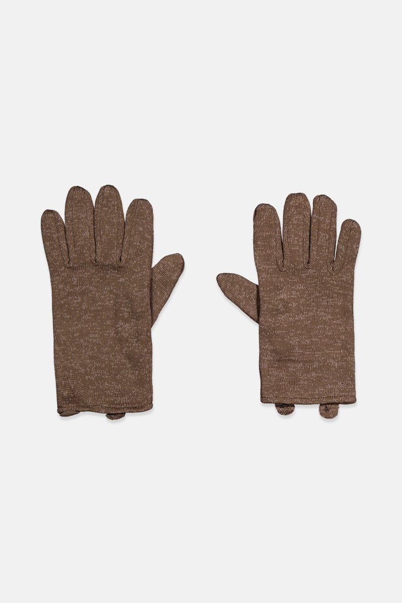 Tchibo - Men Knitted Fleece Gloves, Brown - Image 1