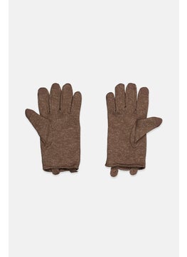 Tchibo Men Knitted Fleece Gloves, Brown  - Image 2