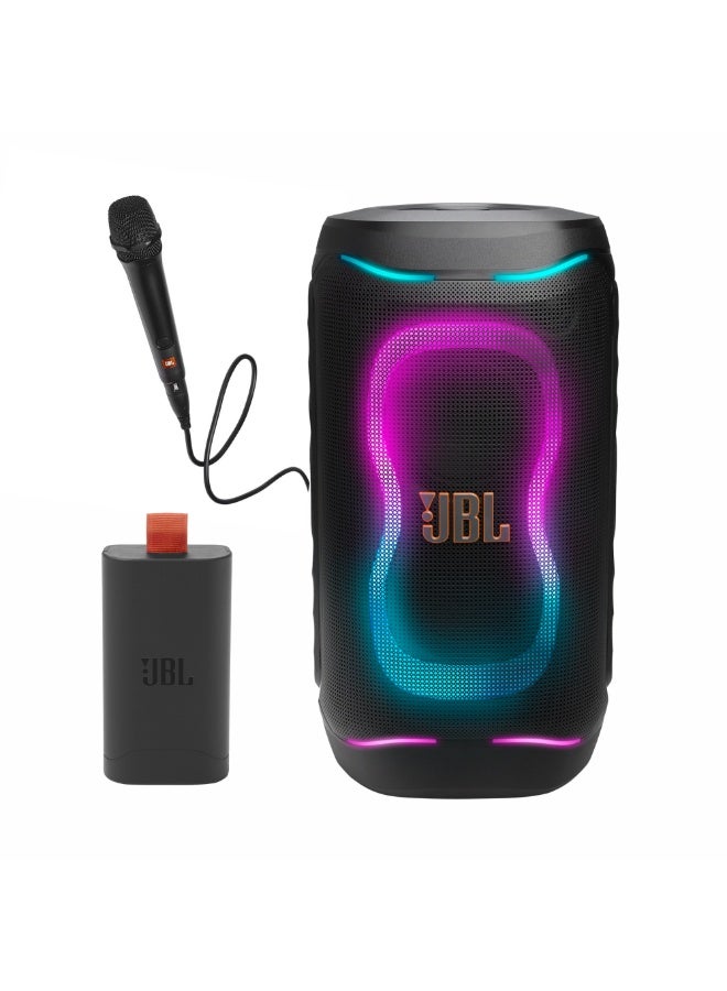 JBL PartyBox 130 Portable Party Speaker with JBL Battery 200 & JBL PBM100 Wired Microphone | 200W Karaoke Bluetooth Speaker with Lightshow – Black JBLPB130BLKUK+JBLBATTERY200+JBLPBM100BLK black