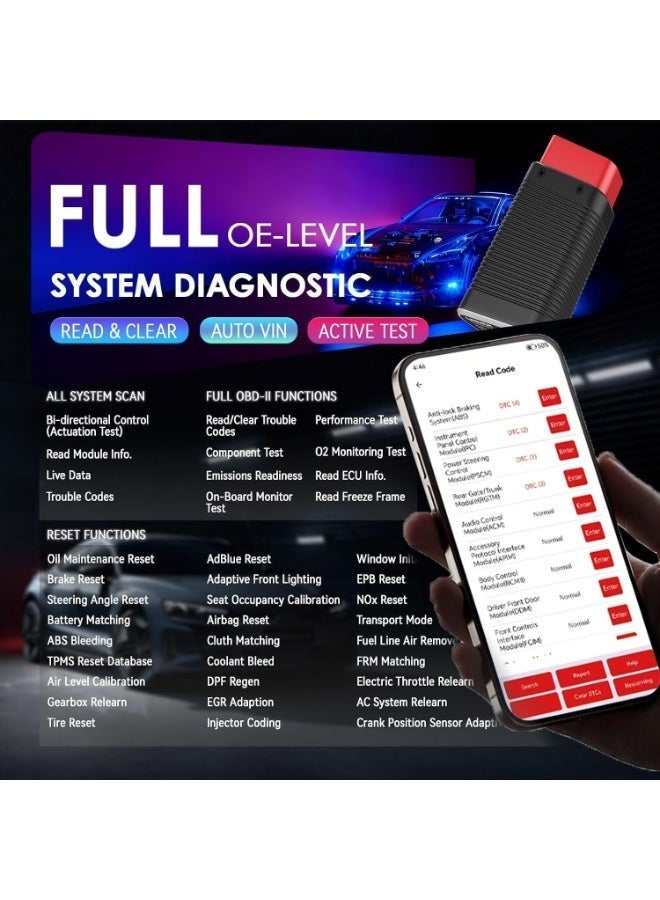 LAUNCH AIOBD AI-Powered Bluetooth OBD2 Scanner Full System AI-Assisted Diagnostic Tool OBD-II Code Reader Work with iOS/iPhone & Android - Image 5