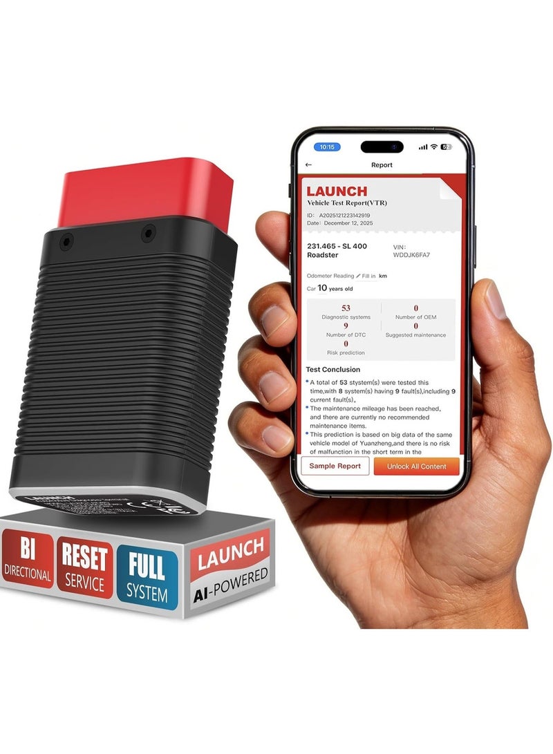 LAUNCH AIOBD AI-Powered Bluetooth OBD2 Scanner Full System AI-Assisted Diagnostic Tool OBD-II Code Reader Work with iOS/iPhone & Android - Image 1