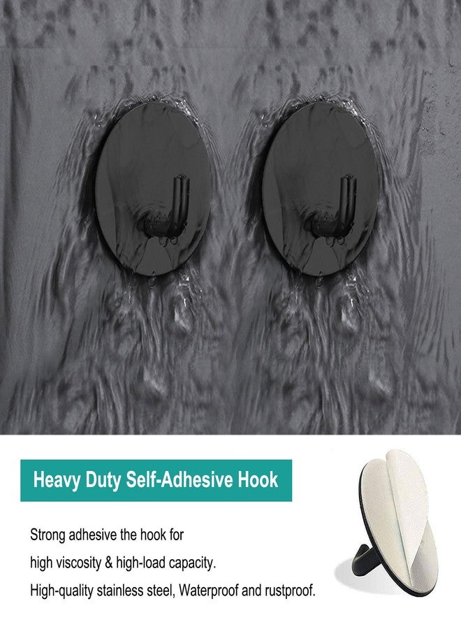 BARONAGE Adhesive Hooks, Heavy Duty Stick on Wall Hooks Robe Towel Hook for Bathroom, Round Self-Adhesive Hook for Hanging Towels Clothes Waterproof Stainless Steel, Black 4 Packs - Image 3
