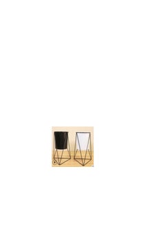 Point Black vase with stand 