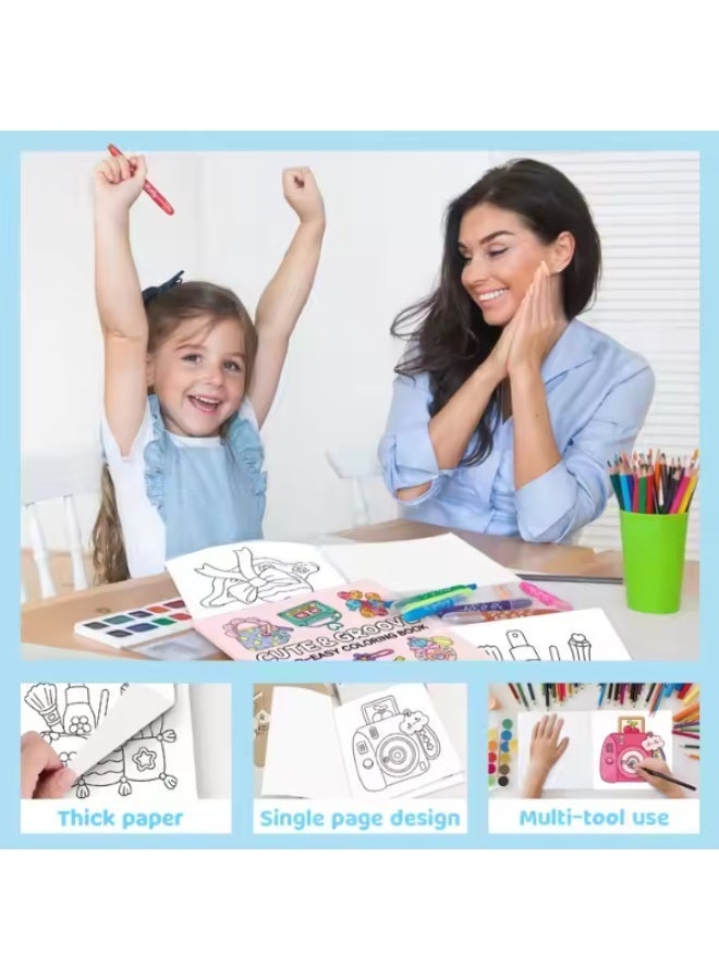LYNLYN 40-Page Kids’ Doodle Coloring Book, Reusable and Stick-On Wall Design, Thick Paper for Drawing and Art Activities, Ideal for School, Students, Creative Learning Supplies - Image 3