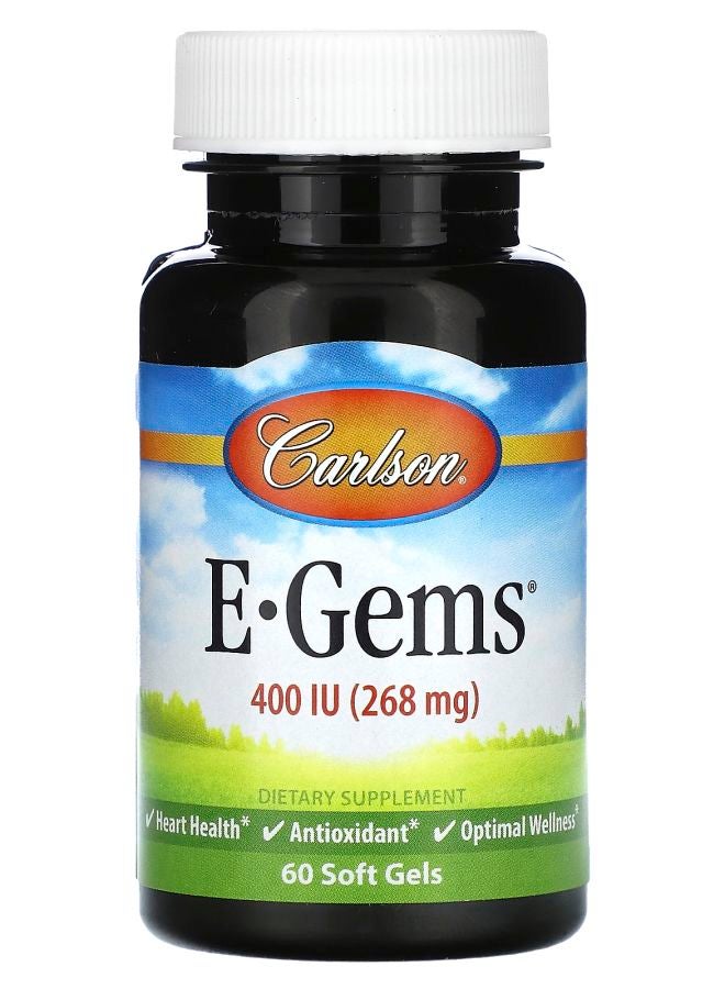 Carlson E-Gems 400 IU (268 mg) 60 Soft Gels - Image 1