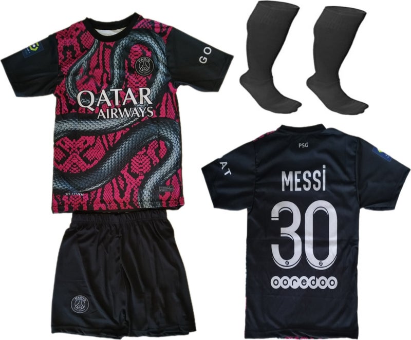 Kids Psg Messi Jersey + Shorts + Socks Set of 3
