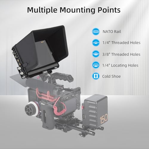 Nitze Cage for Blackmagic Design Video Assist 7" 12G Monitor with Sunhood, HDMI Cable Clamp and USB-C Cable Clamp - JT-B02B - Image 2