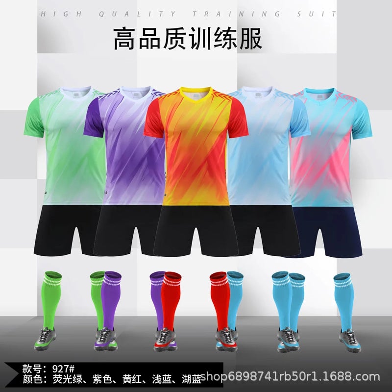 Football Uniform Suit Children'S Football Match Training Team Uniform Men'S And Women'S Adult Football Jersey Clothing Printing Printing Summer - Image 2