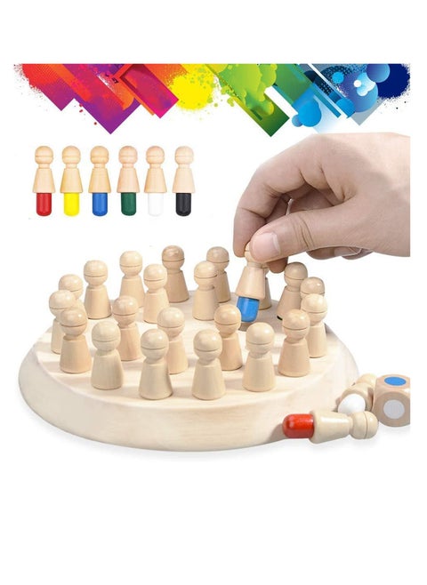 Wooden Memory Match Stick Chess Game, Color Memory Chess, Funny Block Board Game,Memory Match Stick Chess Game,Parent-Child Interaction Toy, Brain Teaser for Boys and Girls Ag