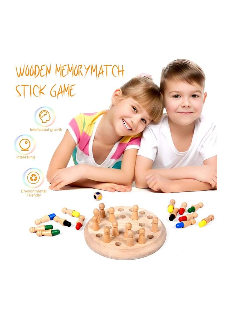Wooden Memory Match Stick Chess Game, Color Memory Chess, Funny Block Board Game,Memory Match Stick Chess Game,Parent-Child Interaction Toy, Brain Teaser for Boys and Girls Ag