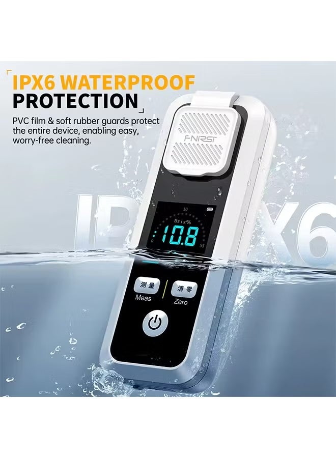 فنيرسي جهاز قياس نسبة السكر الرقمي القابل لإعادة الشحن من FNIRSI JBM-10 لقياس نسبة السكر في عصير الفاكهة والمشروبات والنبيذ والبيرة بنسبة 32% - Image 3