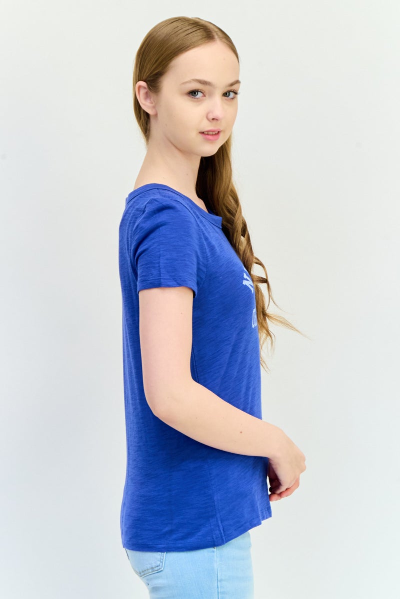 GAP Women Crew Neck Short Sleeve Graphic Print T-Shirts, Blue - Image 2