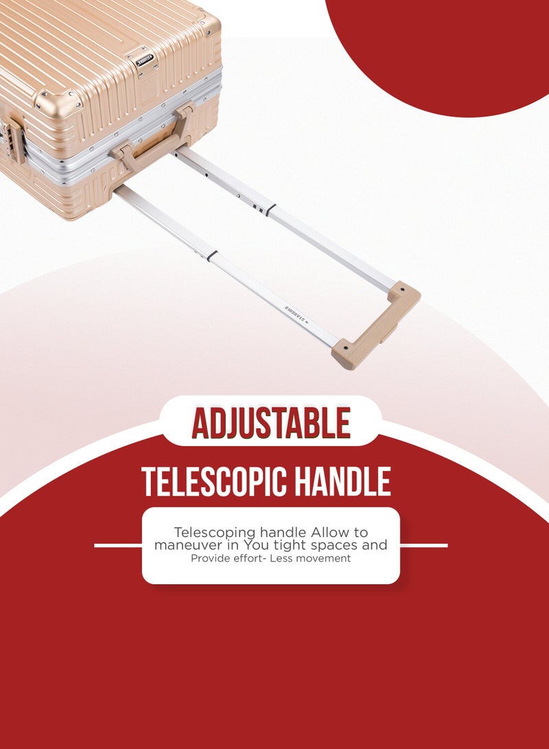 ستارجولد حقيبة الأمتعة TPC حقيبة جانبية صلبة عجلات قابلة للدوران 360 درجة وحقيبة سفر بنظام قابل للقفل - Image 2