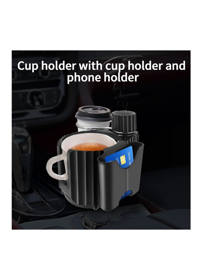 Zikra Car Cup Holder Expander,Large Cup Holder Adapter with Adjustable Base, Ideal for Organization Two Cups,Coffee Mugs,Car Drink Holde Bottles,Phone Holder,Cards,Keys,Truck Accessories for Men - Image 2