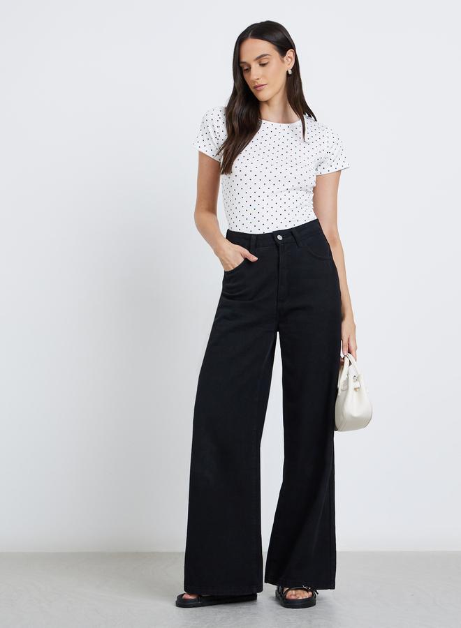 Styli Polka Dot Print Short Sleeve T-Shirt - Image 2