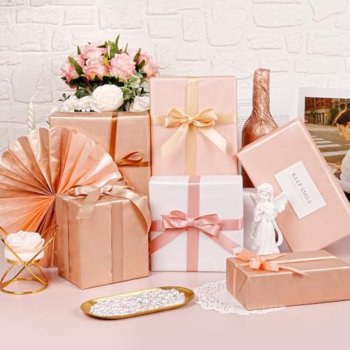 RUIFUN 60 Sheets Tissue Paper for Gift Bags 14 20 Metallic Rose Gold Pink White Tissue Paper for Packaging Crafts Wrapping Shiny Pearlescent Gift Wrapping Tissue Bulk for Birthday Baby Shower Wedding - Image 5