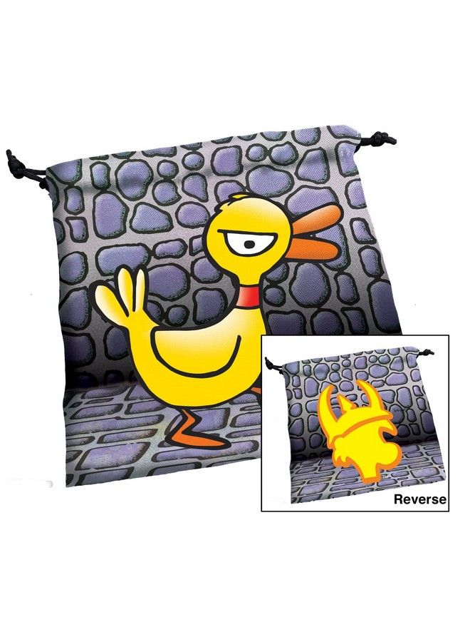 STEVE JACKSON GAMES حقيبة نرد مانشكن: بطة الهلاك ; حقيبة سحب كبيرة 7” X 7” ; قماش مطبوع ; تحمل أكثر من 100 نرد ; تتضمن بطاقتين مانشكن ; حقيبة نرد لعبة الأدوار ; مغامرة ; من ألعاب ستيف جاكسون - Image 2