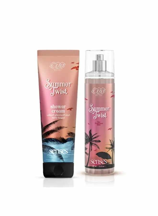 Eva Skin Care Senses Moisturizing Shower Cream Summer Twist 250 Ml + Skin Care Senses Body Splash Summer Twist 240 Ml - Image 1