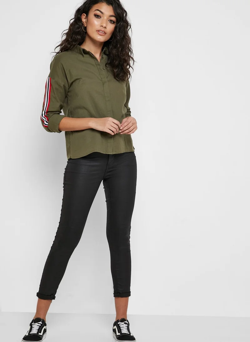 NOISY MAY Striped Sleeve Shirt