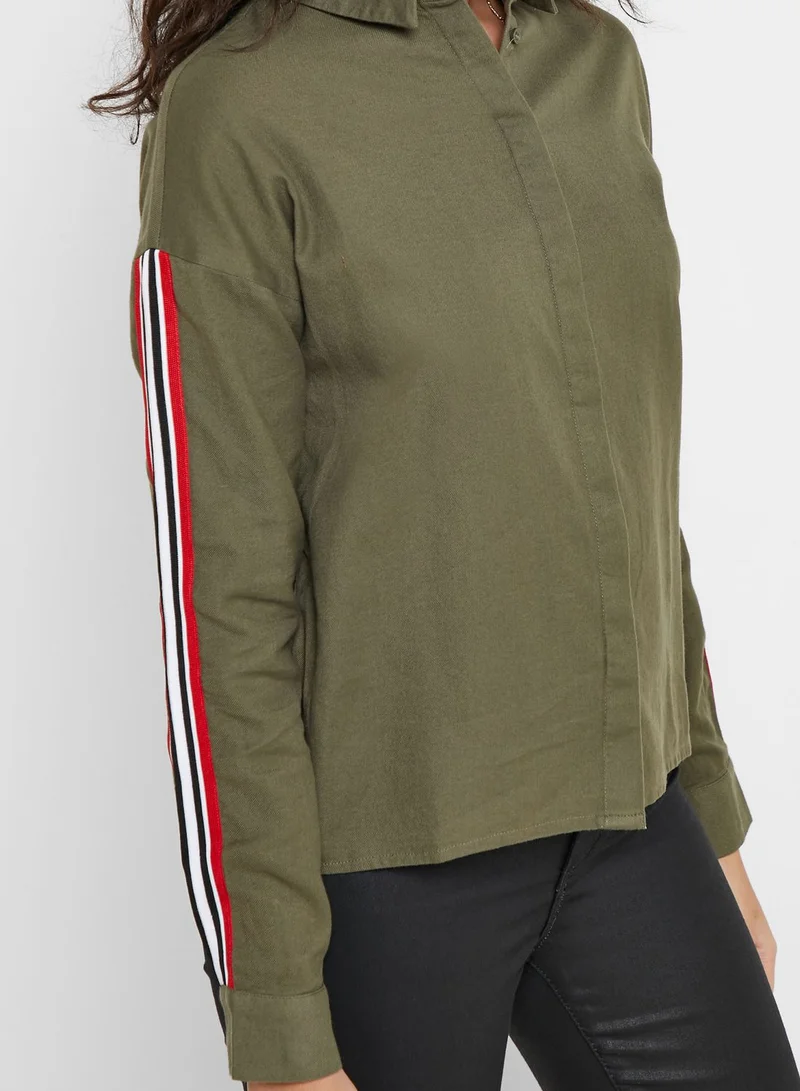 NOISY MAY Striped Sleeve Shirt