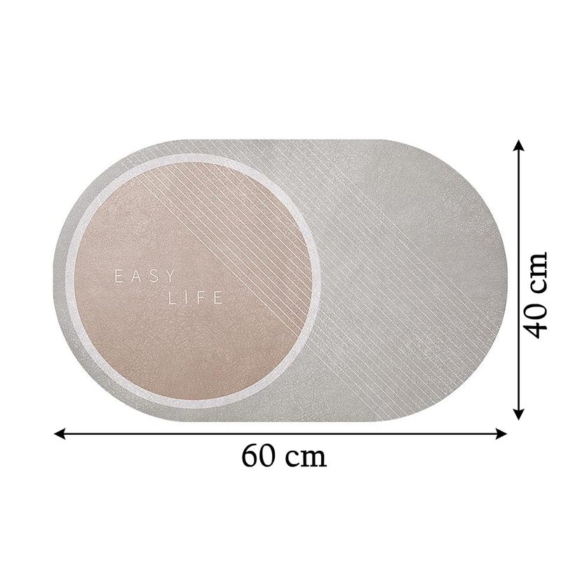 MEZON Super Absorbent Shower Mat Quick Drying Bathroom Rug NonSlip Entrance Doormat Napa Skin Floor Bath Mat Home Carpet 40 x 60 cm Khaki - Image 2