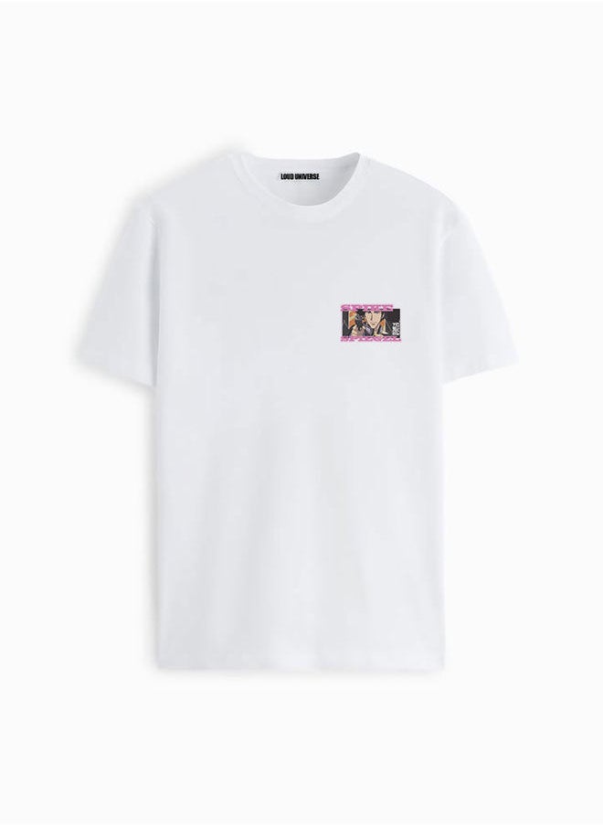 LOUD UNIVERSE - Cowboy Bebop White Tshirt Cowboy Bebop White Tee Universe of Smash Bro Tee Spike Spiegel Red Dragon Syndicate-Cowboy Bebop - Image 1