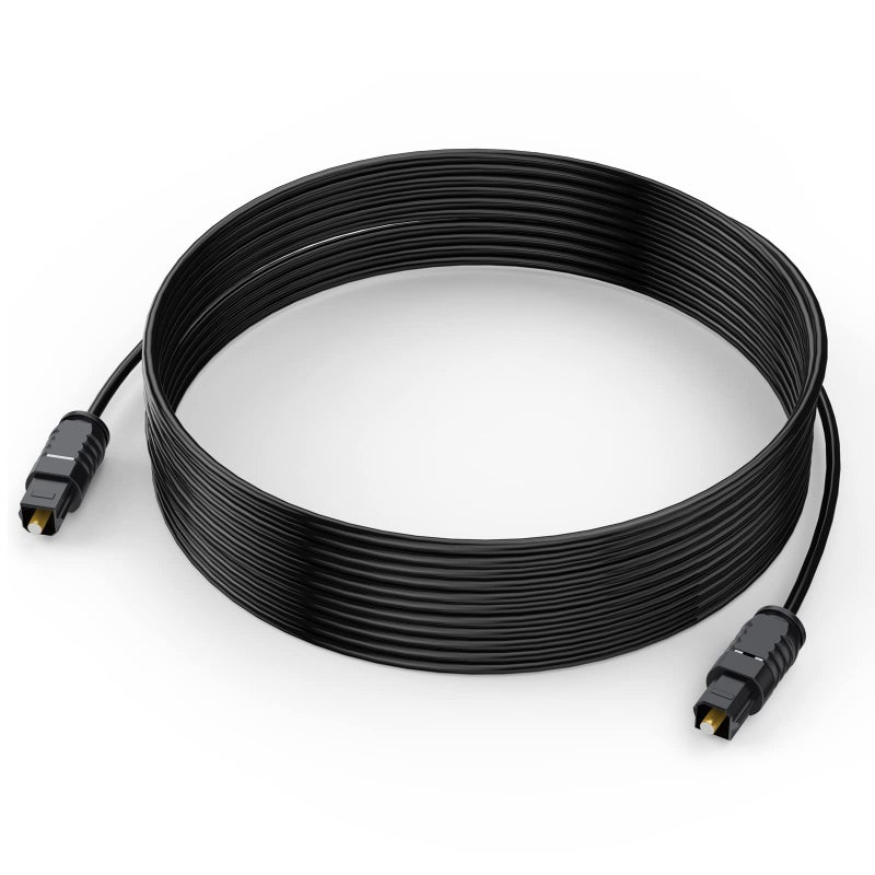 DteeDck Optical Audio Cable 20 feet, Digital Audio Optical Cable Ultra-Thin Cord, Toslink SPDIF Fiber Optic Cable Compatible with TV Sound Bar Home Theater PS4 Xbox Samsung Vizio - Image 1