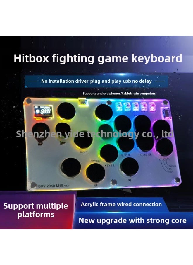 Generic - HITBOX Raspberry Pi Custom SOCD Rear Coverage Game Fighting Keyboard Dual Up Key Street Fighter 6 Arcade PS5-Product Color:Hitbox M16 White Key - Image 1