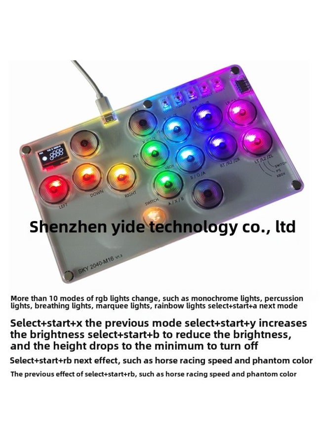 Generic - HITBOX Raspberry Pi Custom SOCD Rear Coverage Game Fighting Keyboard Dual Up Key Street Fighter 6 Arcade PS5-Product Color:Hitbox M16 White Key - Image 1