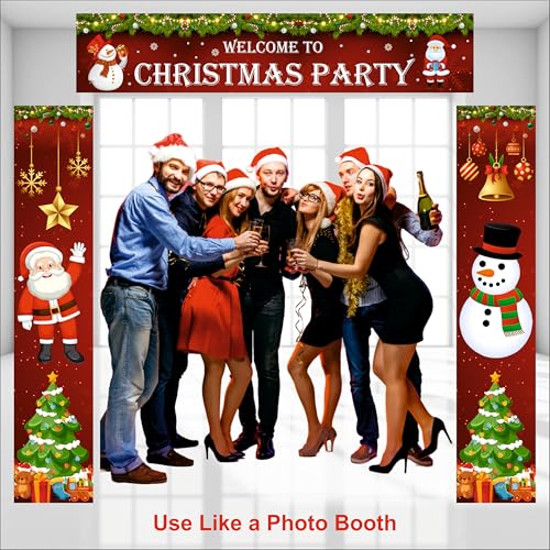 Party Baazaar Welcome to Christmas Party Banner | Christmas Decoration for Home | Backdrop (Pack of 3, Multi Color, Size: 5x1 Feet) - Image 5