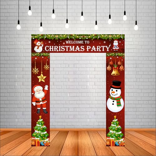 Party Baazaar Welcome to Christmas Party Banner | Christmas Decoration for Home | Backdrop (Pack of 3, Multi Color, Size: 5x1 Feet) - Image 1