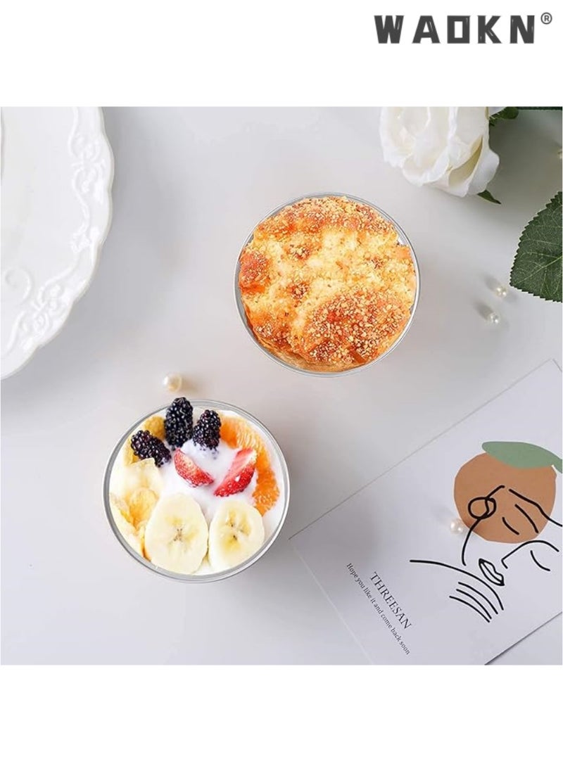 WAOKN - Aluminum Cupcake Pans with Lids,50pcs 130ml Muffin Liners Cups, Disposable Foil Ramekins, Aluminum Foil Baking Cups, Cupcake Baking Cups, Aluminum Foil Cupcake Holders Pans with Lids - Image 1