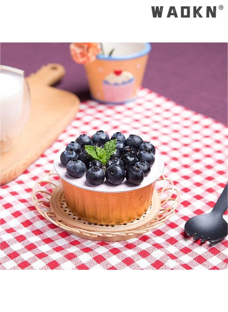 WAOKN - Aluminum Cupcake Pans with Lids,50pcs 130ml Muffin Liners Cups, Disposable Foil Ramekins, Aluminum Foil Baking Cups, Cupcake Baking Cups, Aluminum Foil Cupcake Holders Pans with Lids - Image 1