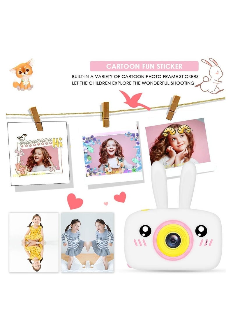 Gravity Kids Camera, Digital Video Camcorder Rechargeable with Rabbit Cover, Dual Screen 12MP Lens with 32G Memory Card, Best Birthday - Image 5