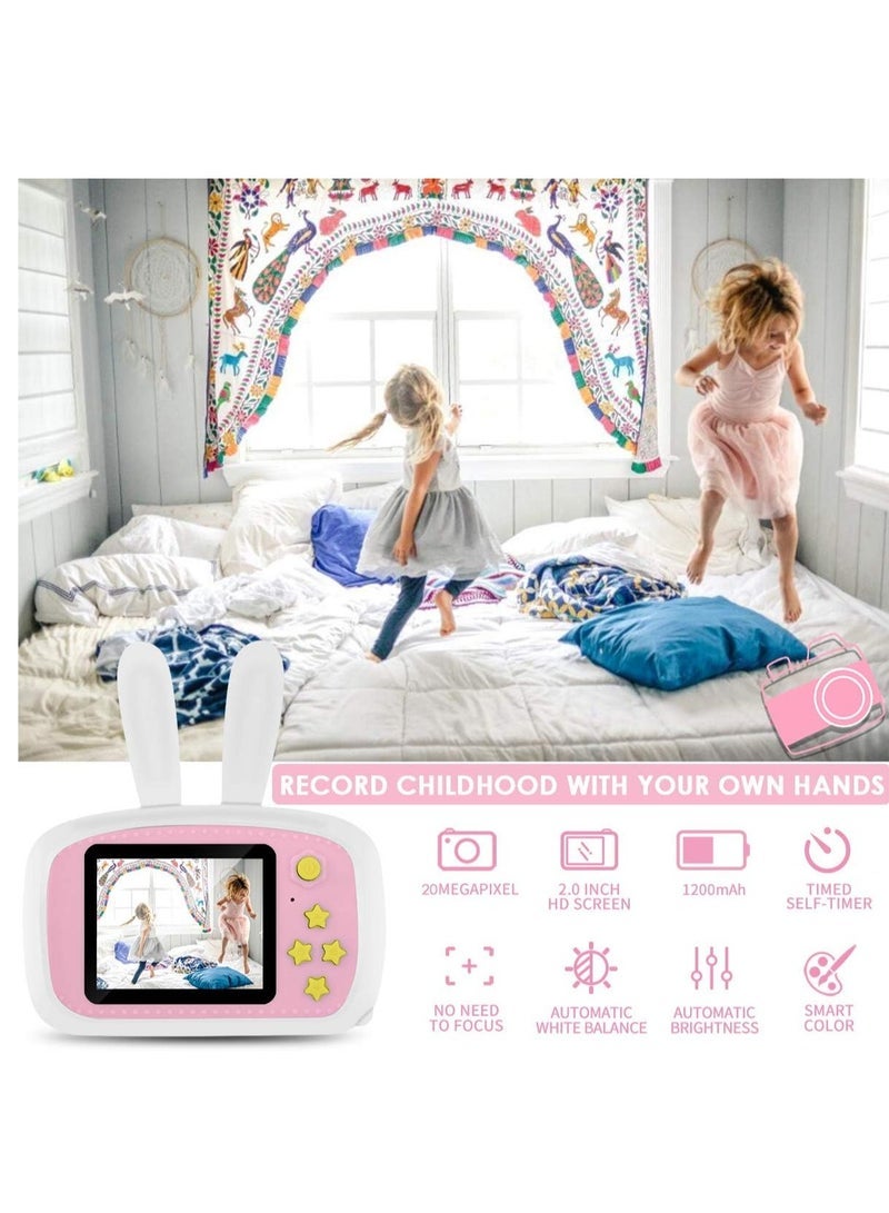 Gravity Kids Camera, Digital Video Camcorder Rechargeable with Rabbit Cover, Dual Screen 12MP Lens with 32G Memory Card, Best Birthday - Image 3