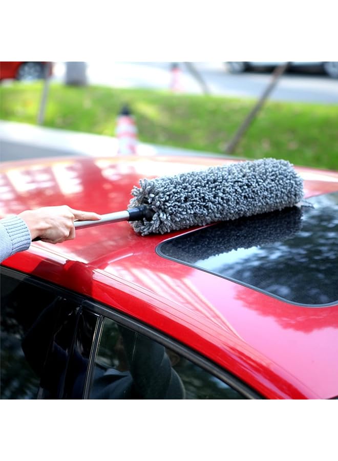 HALAMODO Car Duster Exterior Interior Microfiber Multipurpose Car Cleaning Brush, Extendable Handle Duster For Car Scratch Free - Image 5