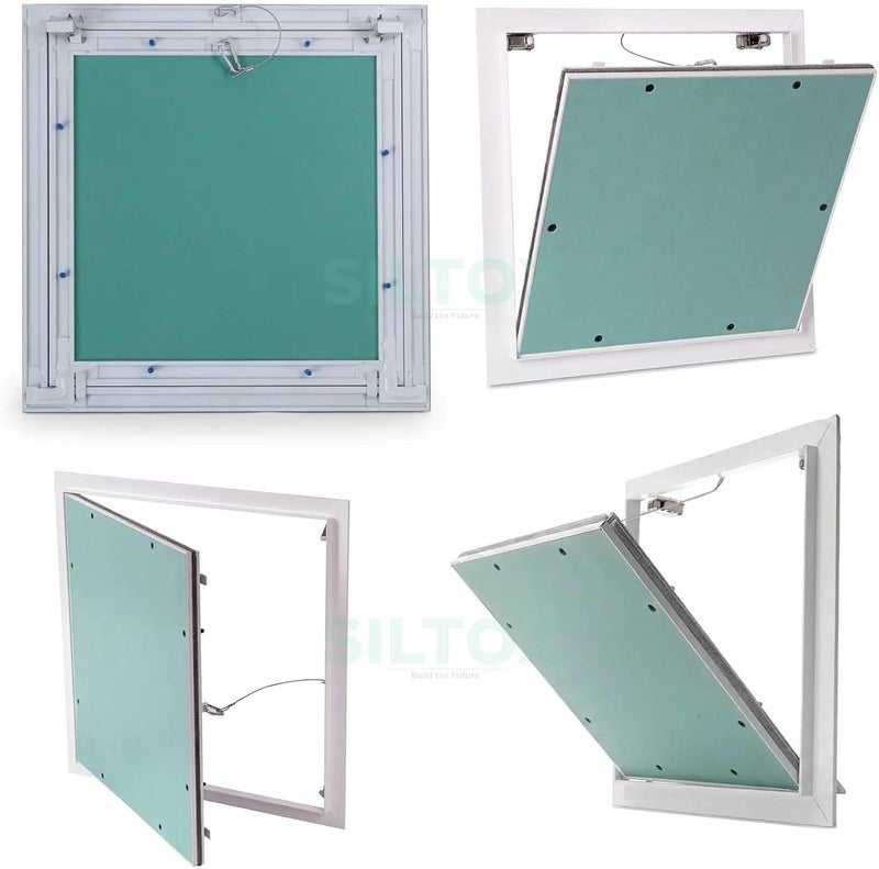 SILTOX Drywall Access Panel with Aluminium Frame, Gypsum Inspection Access Door for Wall & Ceiling, Plumbing, Electrical & HVAC Maintenance Access Cover (60x60 cm) - Image 2