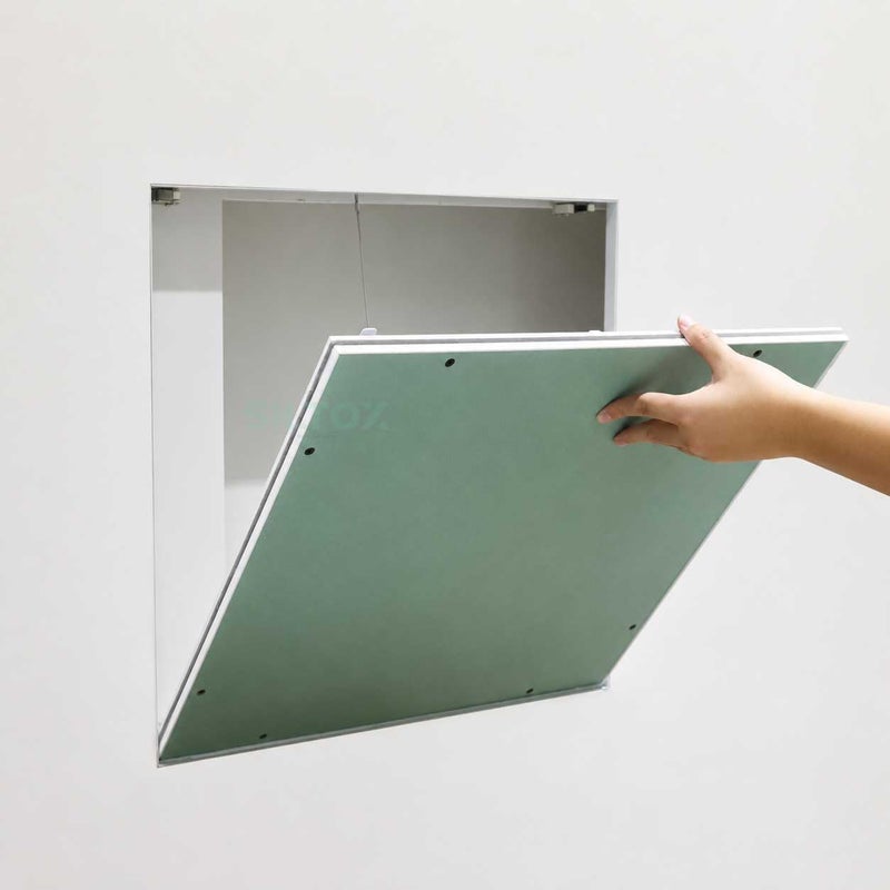 SILTOX Drywall Access Panel with Aluminium Frame, Gypsum Inspection Access Door for Wall & Ceiling, Plumbing, Electrical & HVAC Maintenance Access Cover (60x60 cm) - Image 4