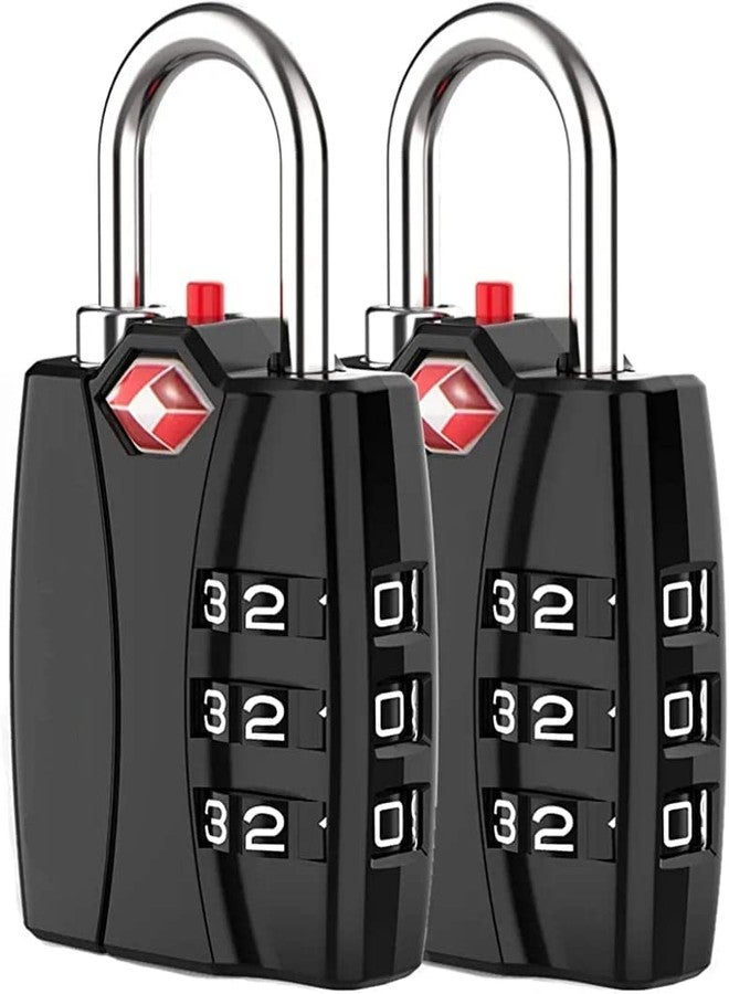 KANAbee Metal TSA 3 Digit Number Lock for Bag, Luggage, Travel, Zinc,Metallic finishes(Black) - Image 1